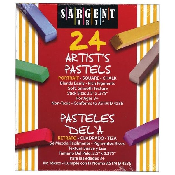 Sargent Art Sargent Art SAR224126-2 24 Count Portrait Color Artists Chalk Pastels Lift Lid Box - Box of 2 SAR224126-2